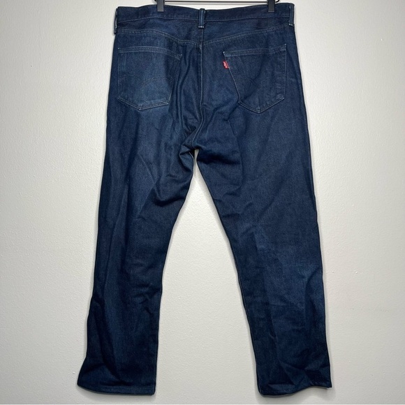 Levi's Men White Oak 1901 Cone Mills Jeans 36x31 Dark Wash Button Fly Straight - Picture 4 of 12